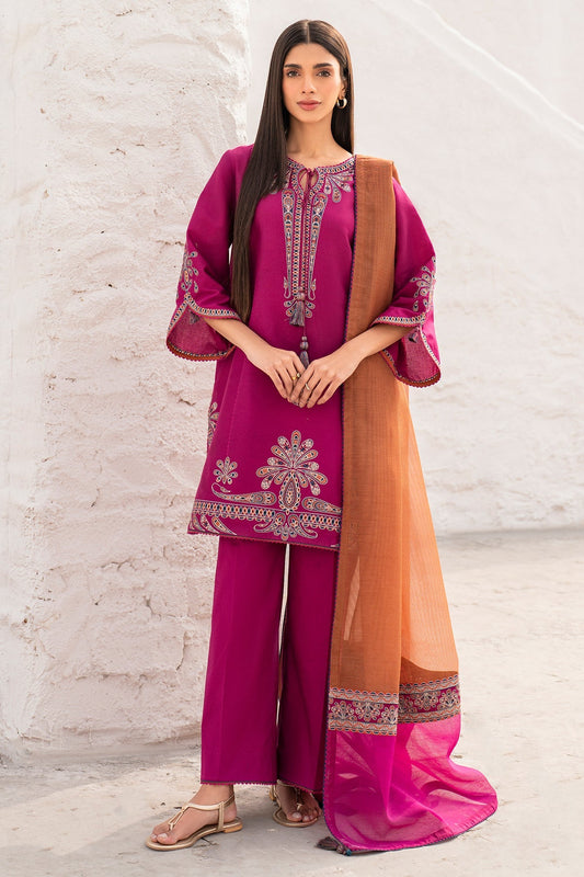 JAZMIN - 3PC DHANAK UNSTITCH EMBROIDERED SUIT HR-230