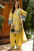 Lime Yellow Luxury Embroidered Lawn 3PC
