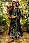 Pure Black Luxury Embroidered Lawn 3PC