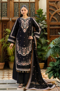 Black Luxury Embroidered Lawn 3PC
