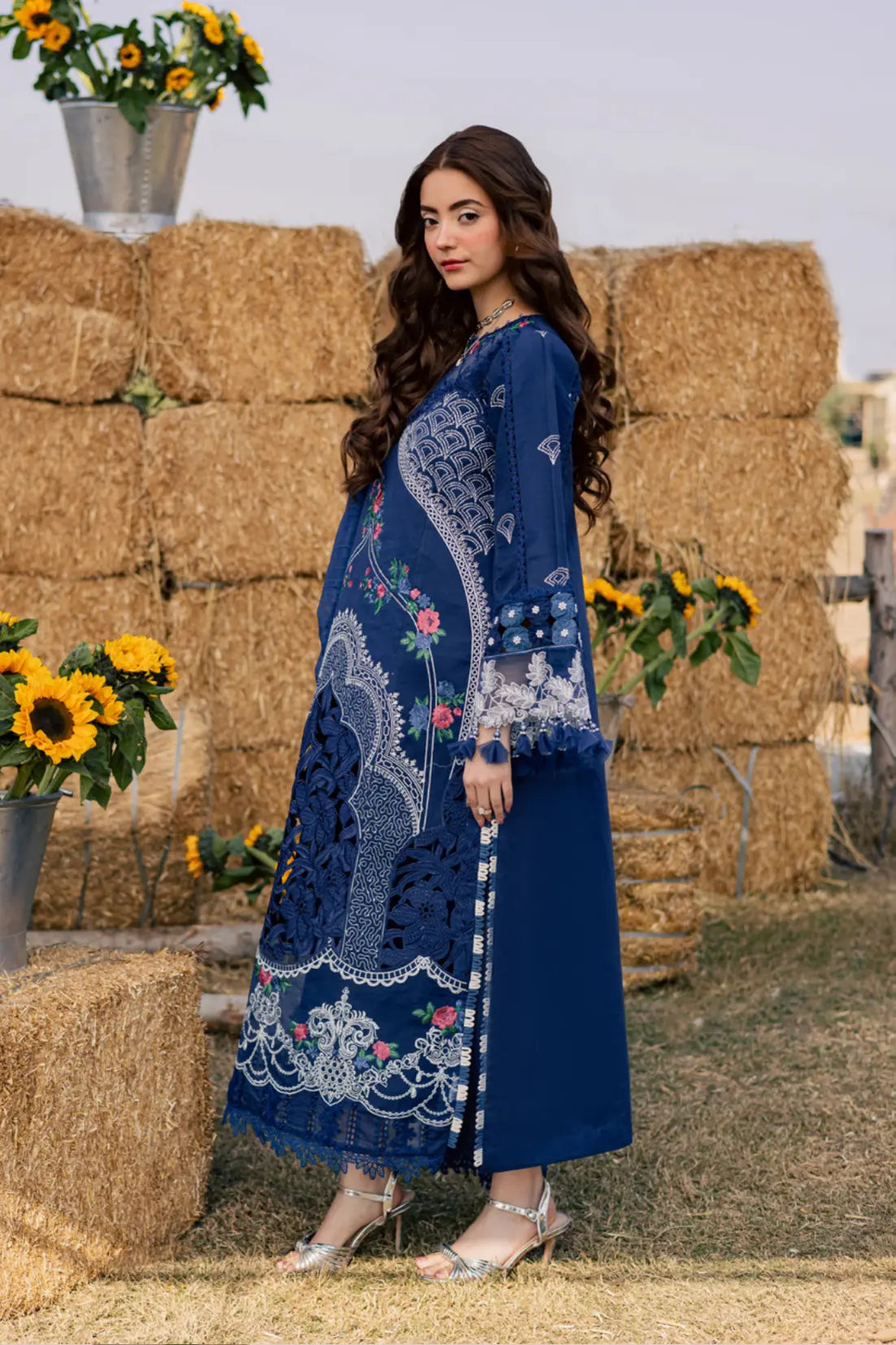 Navy Blue 3-piece embroidered suit