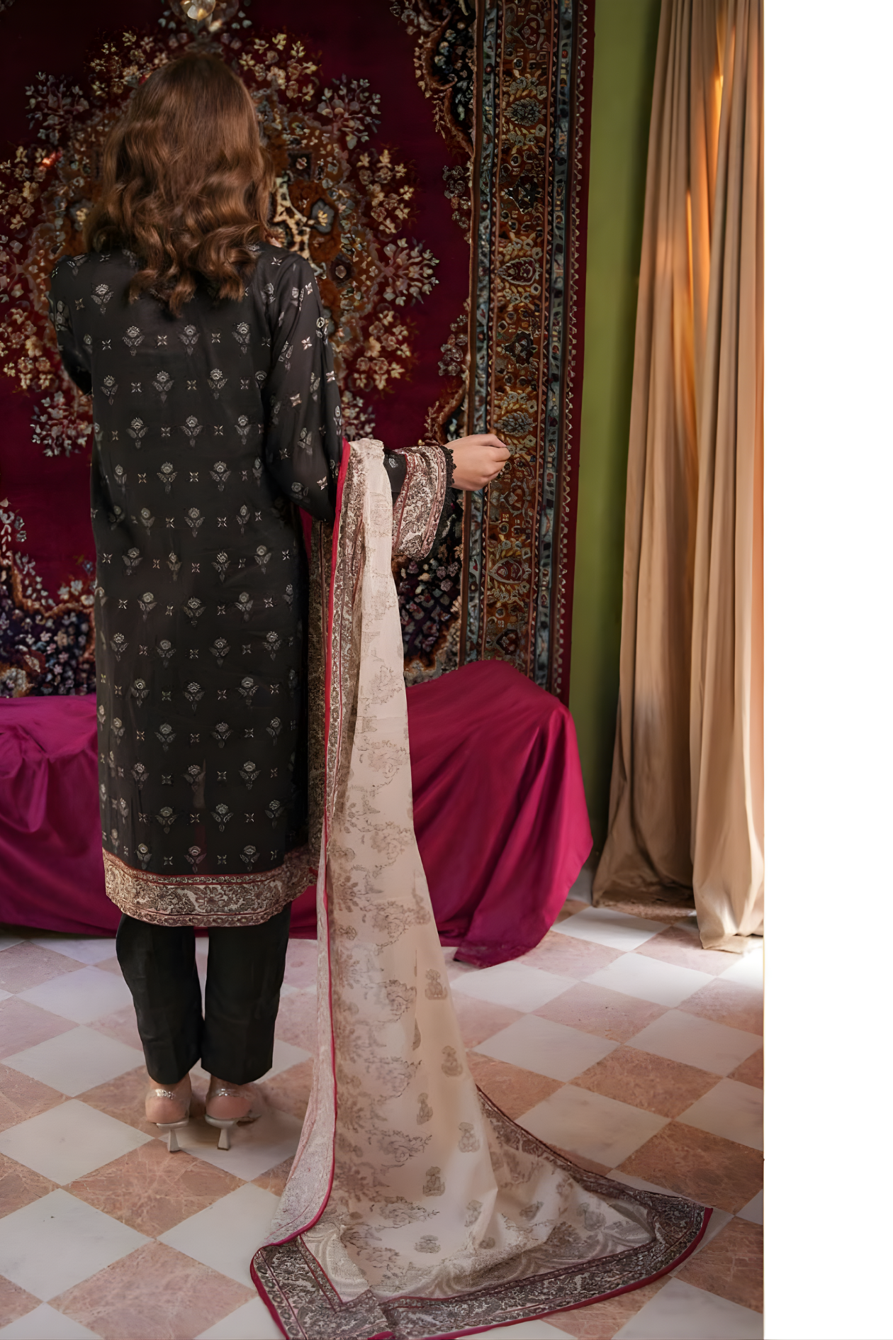 Ink Black Printed Lawn 3PC