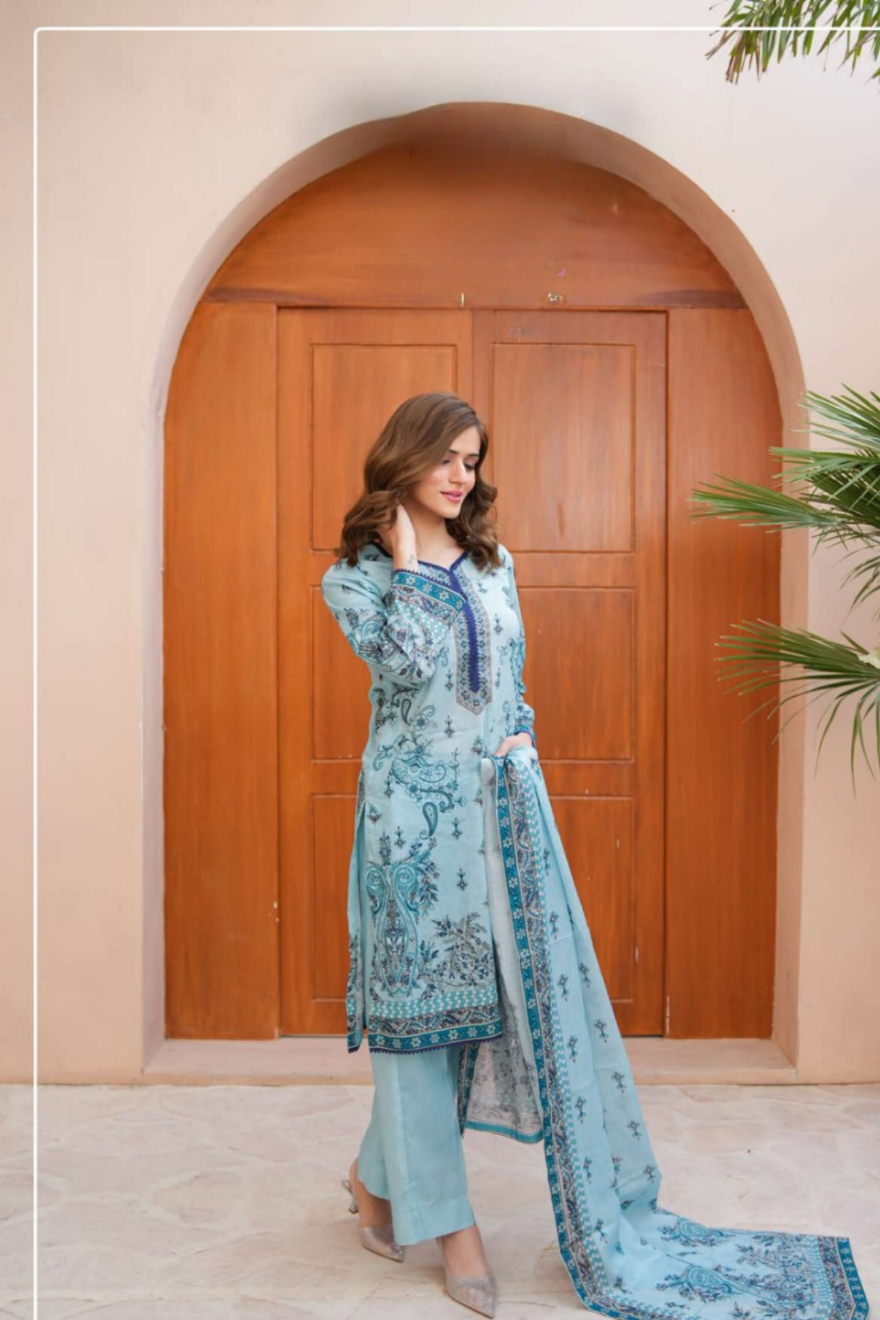 Sky Serenity Printed Lawn 3PC