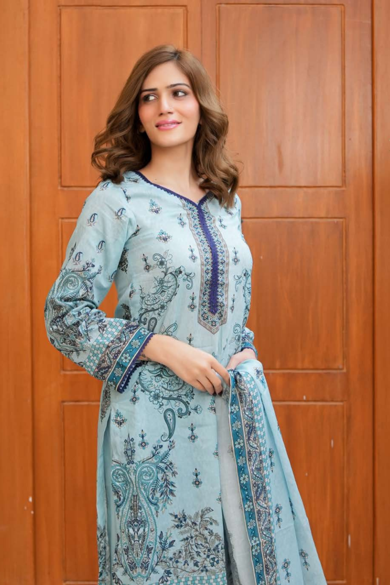 Sky Serenity Printed Lawn 3PC