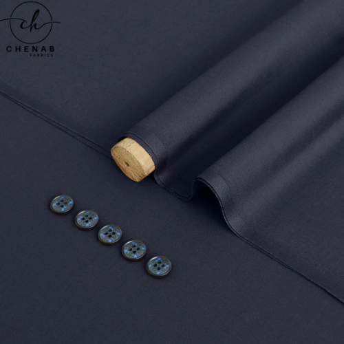 Chenab Fabrics - Premium Blue Kaptan Wash & Wear Unstitched Men’s Fabric